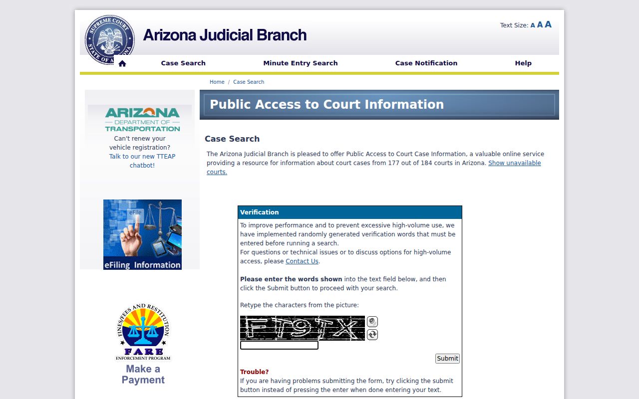 Sierra Vista residents directory Arizona public court search