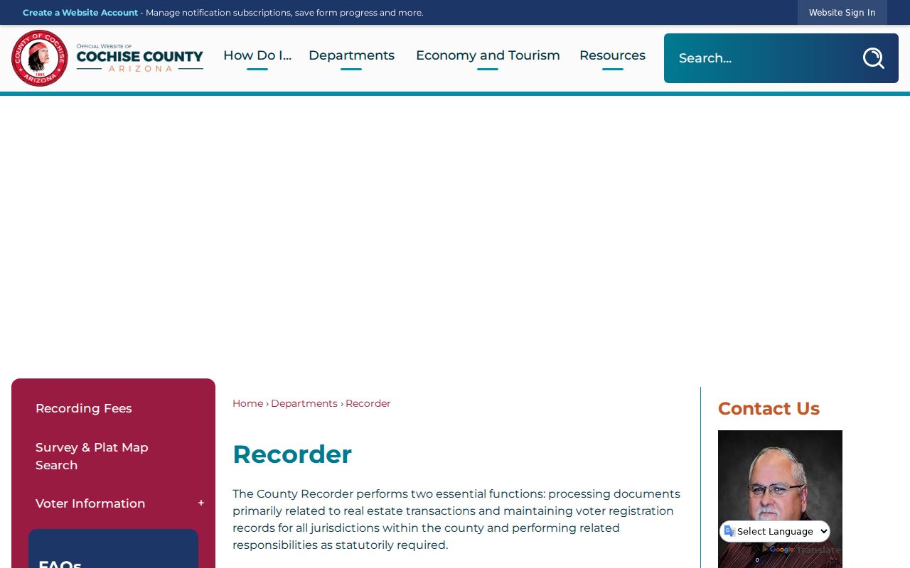 Sierra Vista previous residents Cochise Recorder deed-chain resources