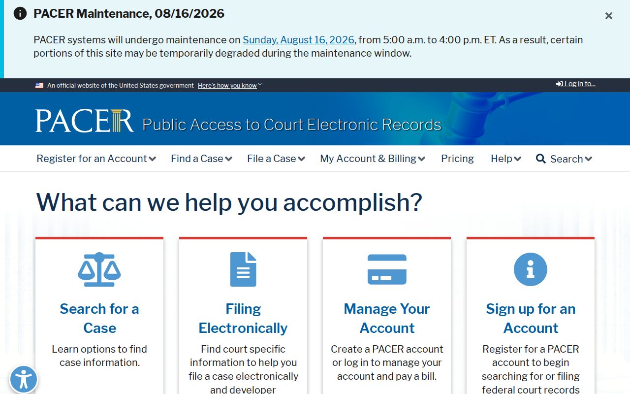 Sierra Vista previous residents official federal court records access